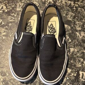 Vans Men's Black Canvas Slip-On Sneakers
